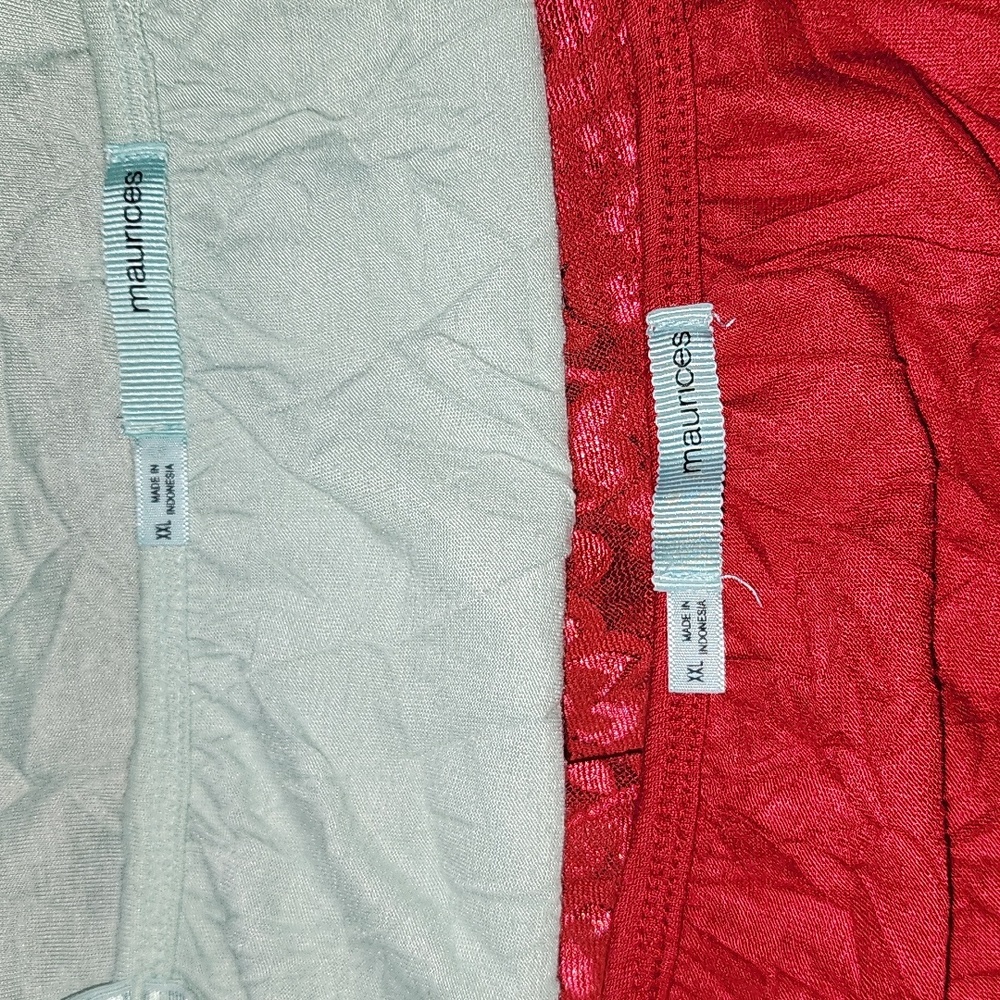 Maurices Lace Trim Cami Set - Red and Mint - Picture 3 of 4